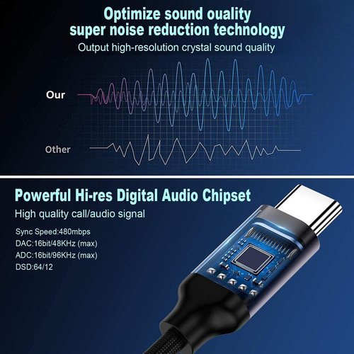 S Usb C A Aux Audio Dongle Cable Cable Adaptador De Audio