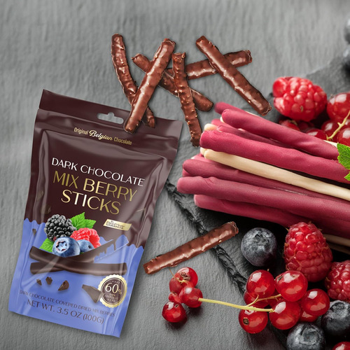 Palitos De Frutas Cubiertos De Chocolate Belga Frutas Secas
