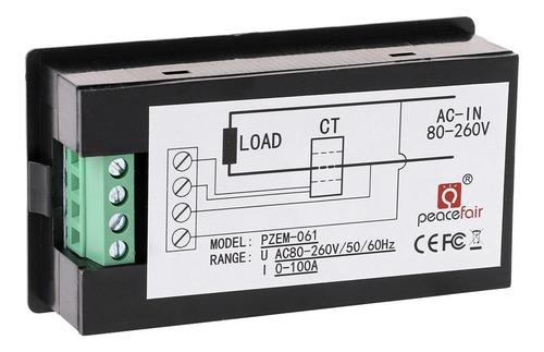 Ac 80-260v 100a Tensão Corrente Watt Power Energy Meter Pze