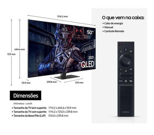 Imagem 8 de 11 de Smart Tv 4k Samsung Qled 50 Modo Game Alexa Built In Wi-fi