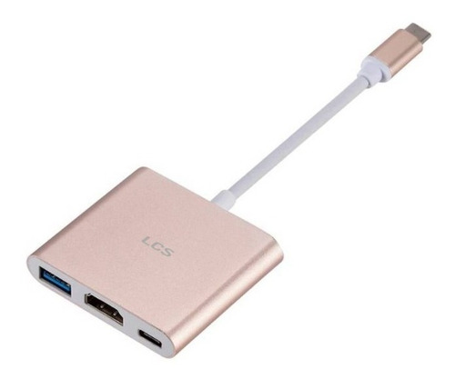 Hub Adaptador Usb-c 3 En 1 Hdmi 4k Usb-a Usb-c Pc Mac Lcs