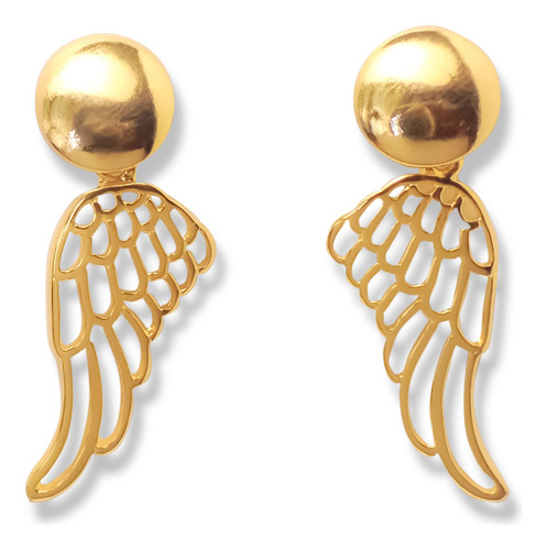 Aros Alas Enchapadas En Oro 18k