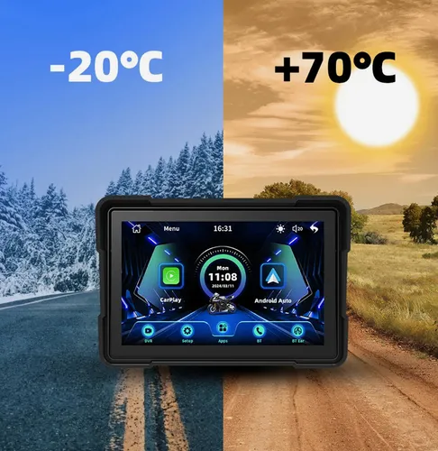Pantalla Monitor Moto Con Carplay Android Mtc-13 Negro