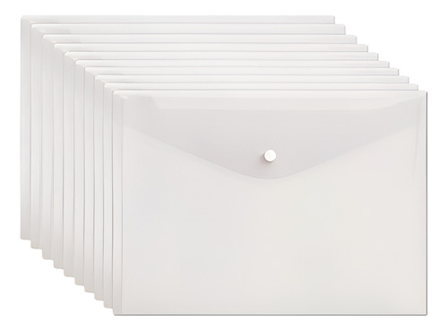 Kit 50 Pastas Envelope Com Botão Ofício/a4 Acp Transparente