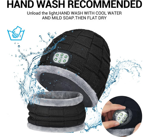 Beanie Bluetooth Sombrero Con Un Juego De Bufanda De Luz Led