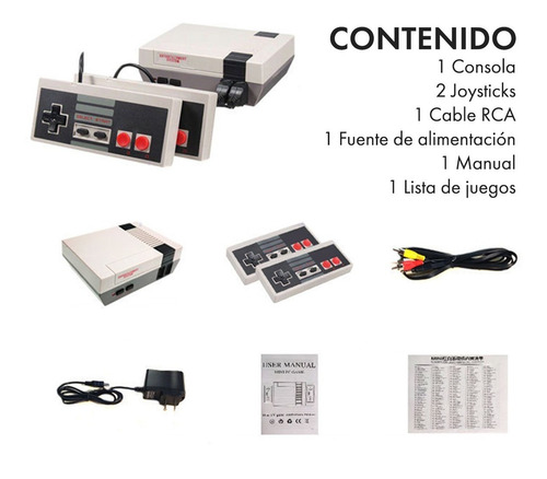 Imagen 2 de 10 de Consola Multijugador 620 Juegos Clásicos Conexión A Tv Rca