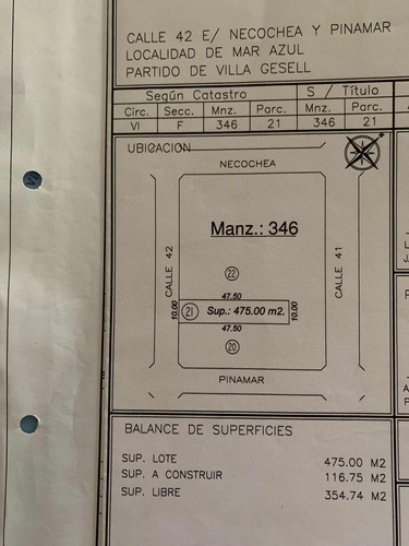 Lote En Venta En Mar Azul Con Planos Aprobados