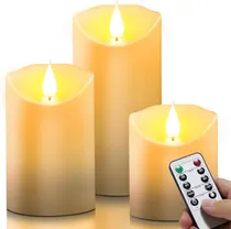 Comprar Velas De Té Led Cera Real Eléctricas Sin Llama Con Mando