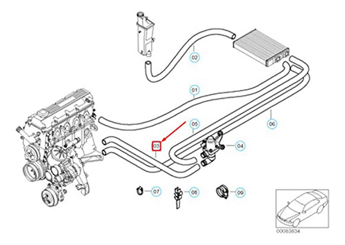 64218377783 Mangueras De Entrada De Agua Del Motor Para 3 Pi
