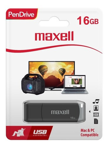 Pendrive Maxell USBPD 16GB 2.0 Gris