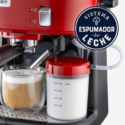 Imagen 6 de 6 de Cafetera Para Espresso Oster Bvstem5501r Rojo