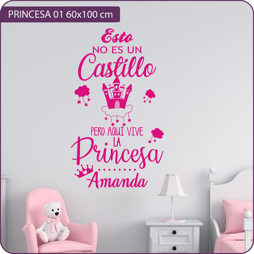 Vinilo Decorativo Infantil Castillo Princesa Con Nombre