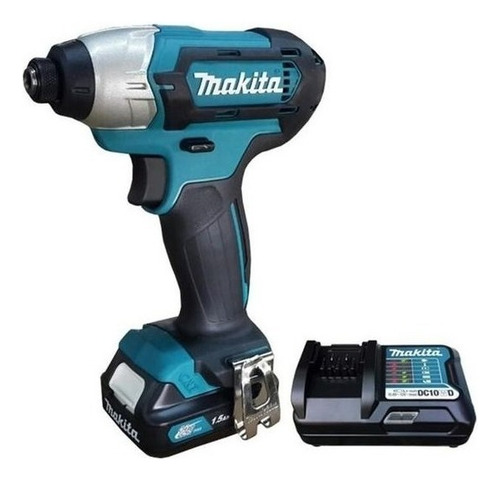 Parafusadeira Td110dz Makita Com Bateria E Carregador Cor Azul-turquesa