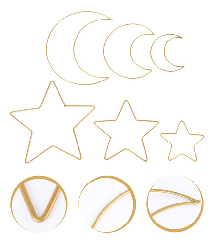 Anillos Atrapasueños Con Forma De Luna, 6 Unidades