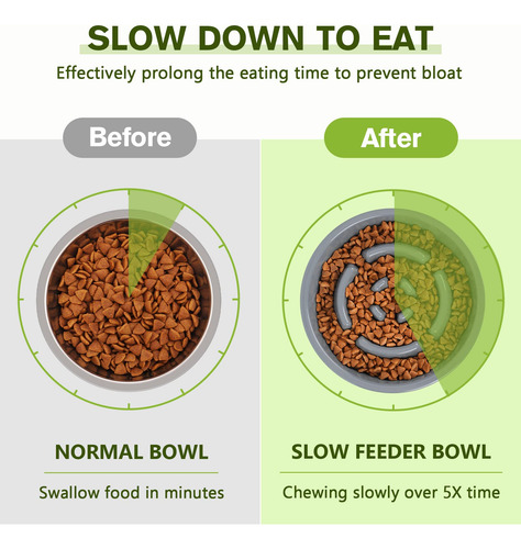 Cuencos Para Perros Slow Feeder Pecute 3 En 1 Con Almohadill