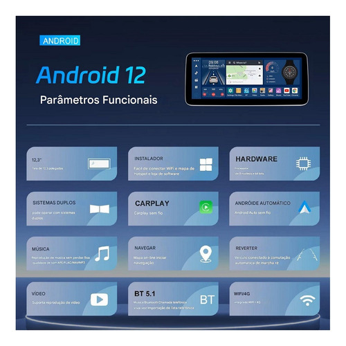 Multimidia Android 12p Hyundai Tucson 19-23 Octa 8/128gb 4g