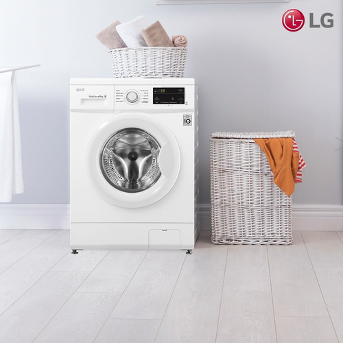 Lavadora LG Carga Frontal 9kg Color Blanco
