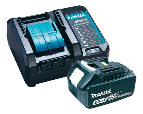 Carregador de bateria DC18wc e bateria Makita 18v 3amp 18v