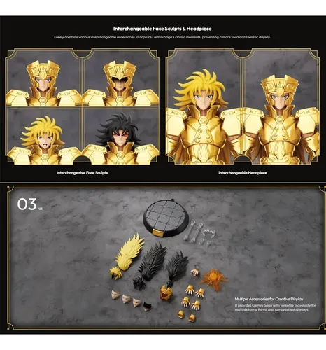 Saint Seiya Saga De Gemeos Blokees Model Kit Articulado Gemi