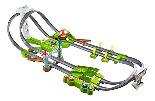 Hot Wheels Mario Kart Circuit Track Set Con Replica De Kart