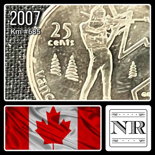 Canadá - 25 Cents - Año 2007 - Km #685 - Biathlon