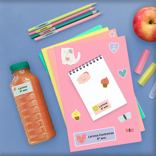 Imagem 2 de 3 de Etiquetas Personalizadas Escolares Material Escolar 137un