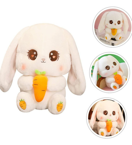 Peluche Pequeño Conejo Con Zanahoria Tierno Orejon 40cm