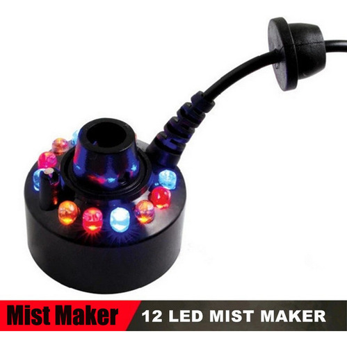C Halloween Mist Maker Fogger 12 Luces Led De Aluminio Con A