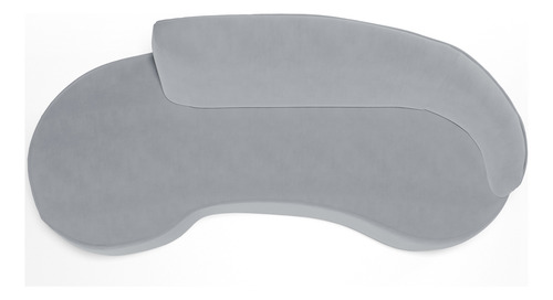 Sofá 3 Lugares Curvo Firenze Direito Veludo Cinza 230cm C317