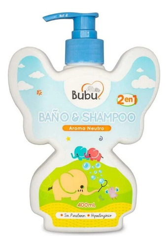 Bubu Shampoo 2 En 1 Con Acción Jabón  400ml