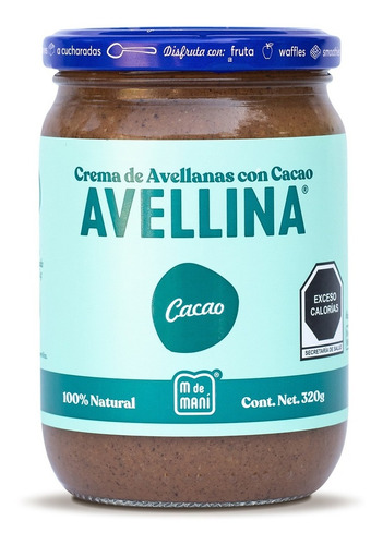 Avellina Cocoa Marca M De Maní. Caja Con 12 Pzs Frasco 320 G