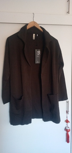 Saco Largo Parisien En Chocolate Xs/s Nuevo Con Etiqueta