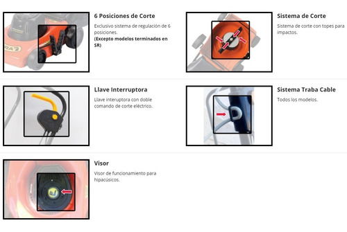 Cortadora de pasto eléctrica Dibra R32GB con bolsa recolectora de 1000W y 220V color naranja/negro