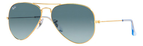 Ray-ban Aviator L Metal Rb3025 unissex, cor dourada, moldura dourada, cor dourada