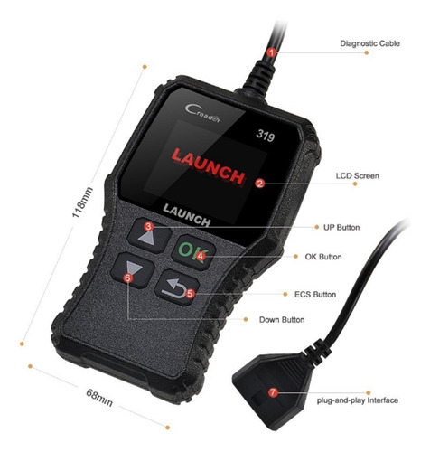 Lector De Códigos De Coche Cr319 Creader Obd2 Escáner Obdii