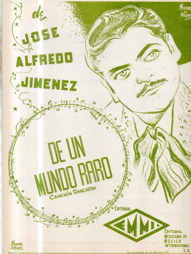 De Un Mundo Raro Jose Alfredo Jimenez Partitura