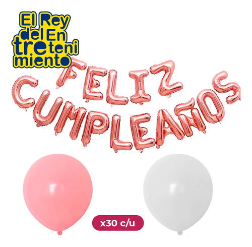 Set Globos N°14 Unicornio Feliz Cumpleaños 82 Pcs - El Rey