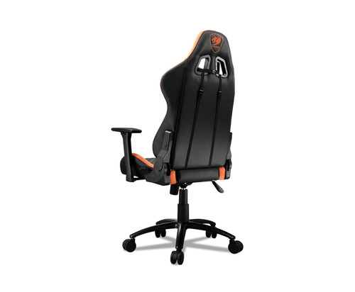 Imagen 3 de 4 de Silla de escritorio Cougar Armor pro gamer ergonómica naranja y negra con tapizado de cuero sintético y gamuza sintética