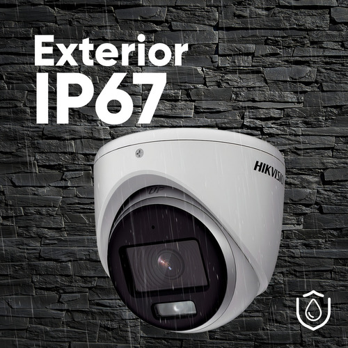 Hikvision Kit De 4 Cámaras De Seguridad Metálicas Con Micrófono Integrado Turret 3k 5mp Imagen A Color 24/7 Exterior Ip67 + Dvr 8mp 4 Canales Turbohd + 4 Canales Ip + 2tb Hdd Ids2ce70kf0t-plus+2tb