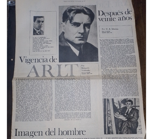 Diario * La Nacion * Nota  La Vigencia De R. Arlt - Año 1971