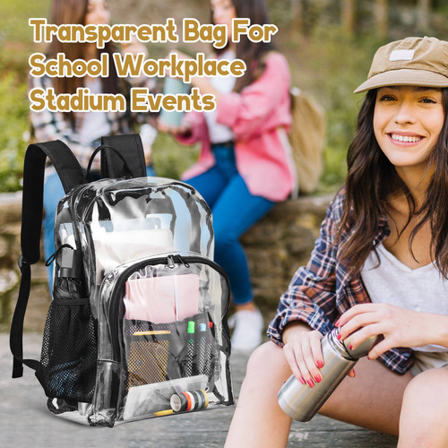 Mochila Transparente, Bolsa Resistente, Bolsa Deportiva Tran