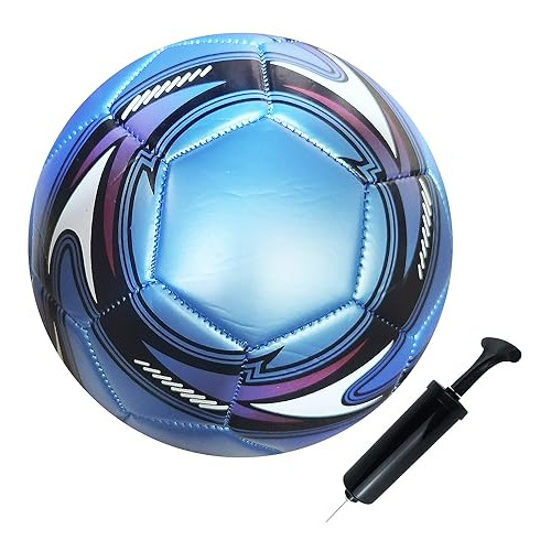 Abaji Soccer Ball Light Blue Size 5 Pu Surface Tight Weaved