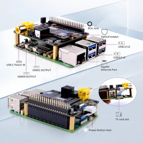 Placa De Expansión Geeekpi Nvdigi Para Raspberry Pi 5 Hifi