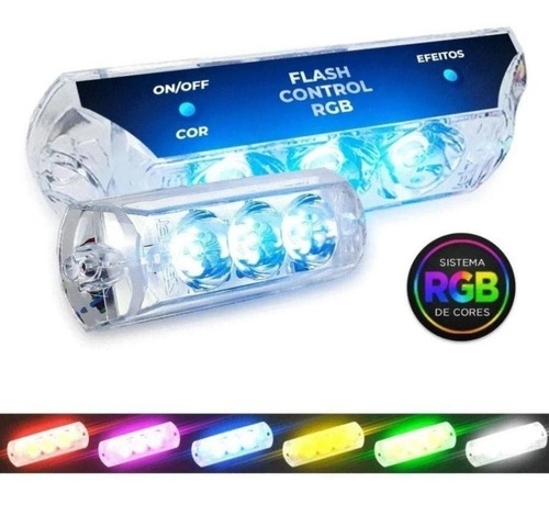 Strobo Led 2 Faróis Rgb Ultra Forte Zendel Automotivo