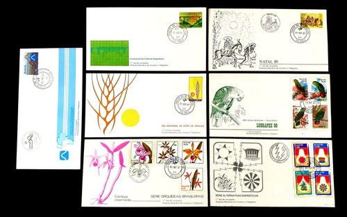 Coleção Cartas Postais C/ Selos - 1980 Carimbados