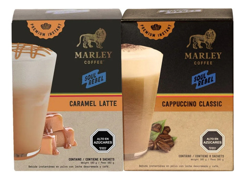 Marley Coffe Sachets Caramel + Cappuccino Instantáneo - 16u