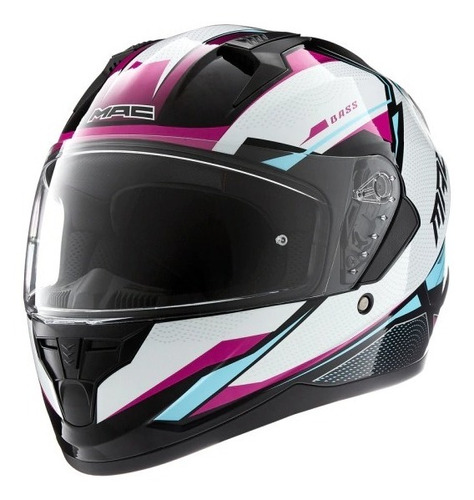 Casco Moto Integral Mac Bass Zeppelin Visor Simple Rosa