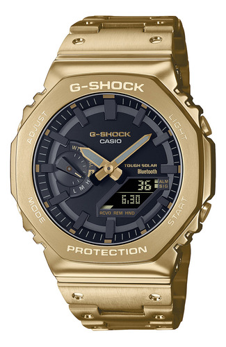 Reloj Unisex Casio Gm-b2100gd-9adr G-shock Correa Dorado Bisel Dorado Fondo Negro