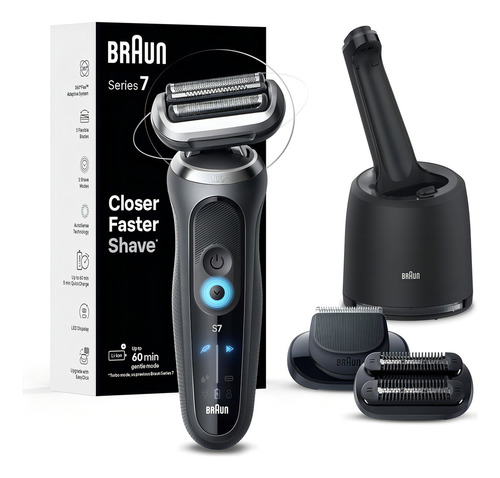 Barbeador elétrico Braun Series 7 7185cc, barbeado