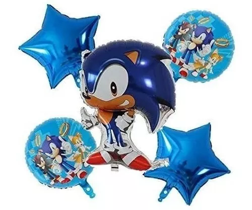 SET DE GLOBOS METALIZADO SONIC 5 UNIDADES X 1, Ticoral Express